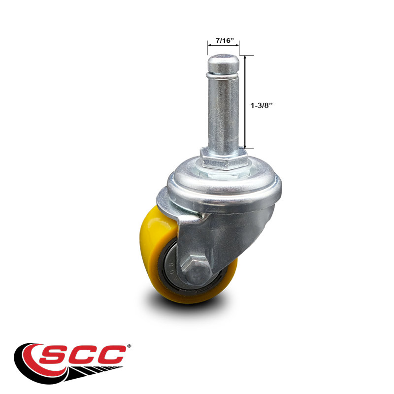 3-1/4'' X 2'' Swivel Low Profile Polyurethane Caster With Brake(2